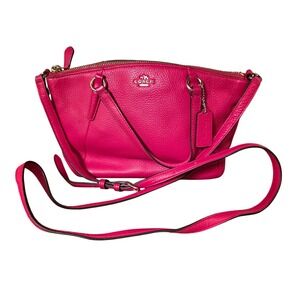 Coach Pebble Christmas Red Leather Satchel Handbag Crossbody Bag